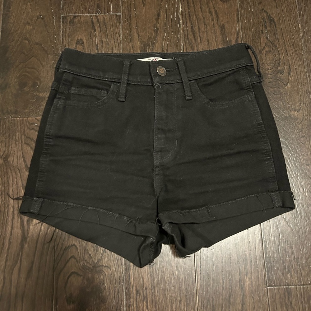 Hollister Black Jean Shorts High-Waisted Denim